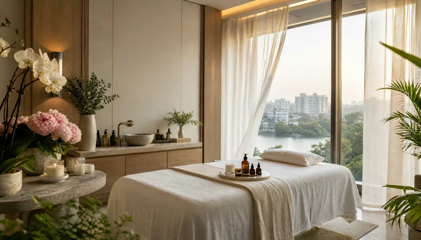 Serene massage treatment room at Season Studio Spa near Gulshan 1 Circle, Dhaka