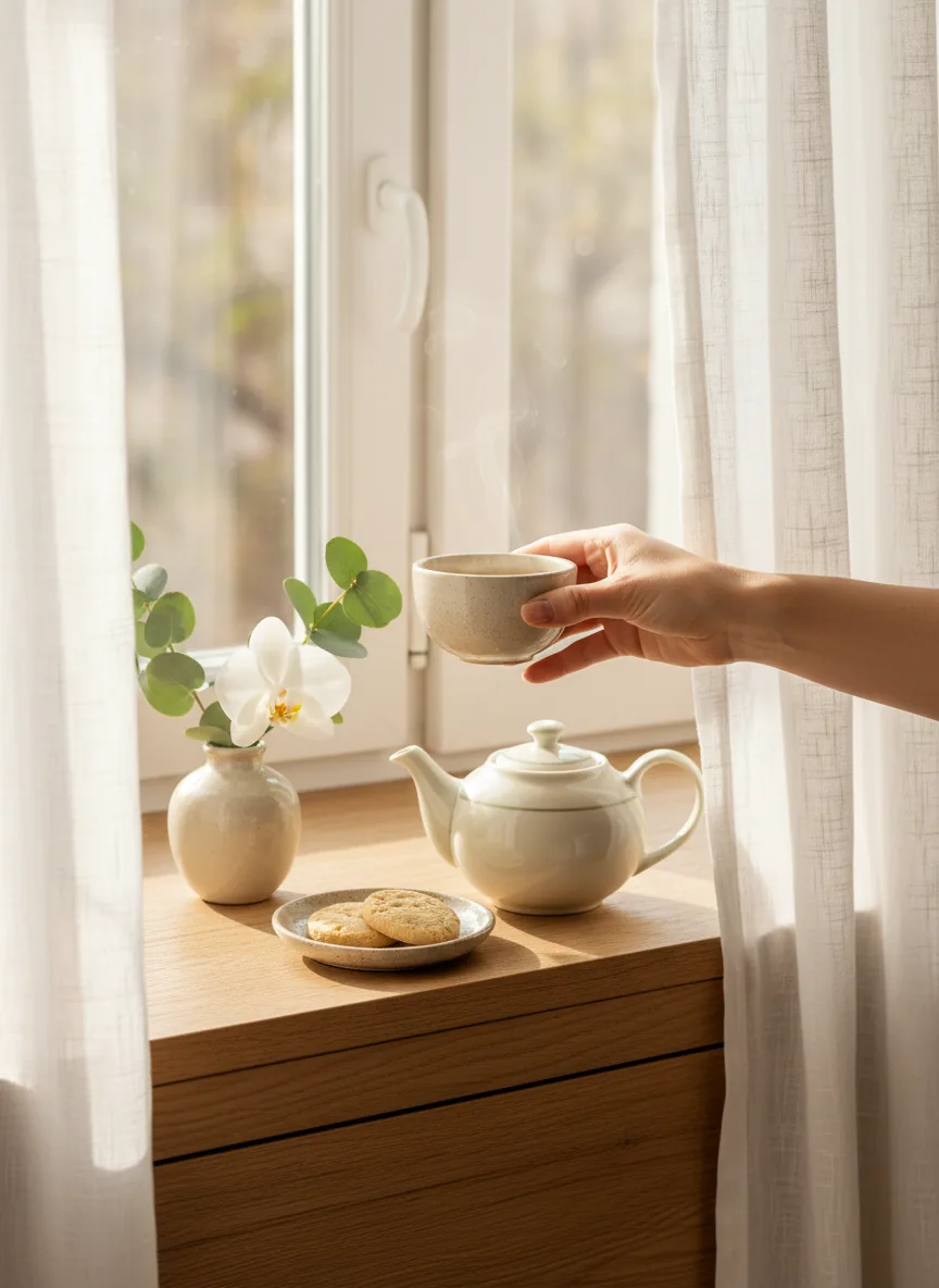 A quiet herbal tea ritual at Season Studio Spa near Gulshan 1 Circle